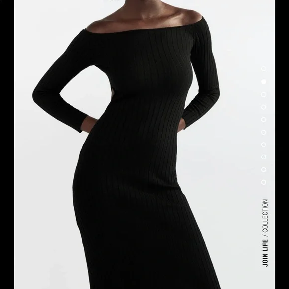 🆕 Zara Cut Out Rib Dress SIZE Medium - Picture 2 of 11